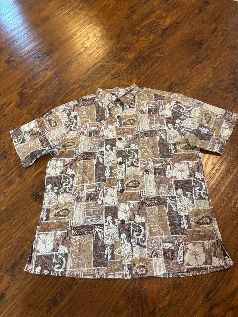 Vintage 80s Bishop St Apparel button up Hawaiian Shirt Made in Hawaii USA Size L